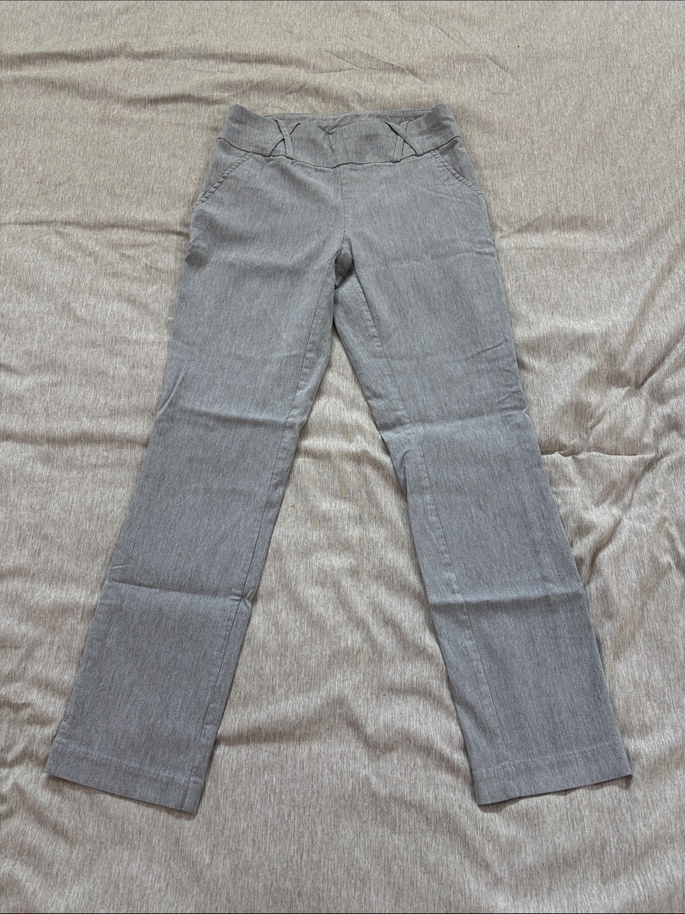 Women's Gray Straight-Leg Stretch Cropped Pants Size Small JOE B